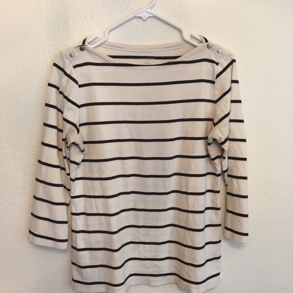 Cotton classic boatneck striped tee